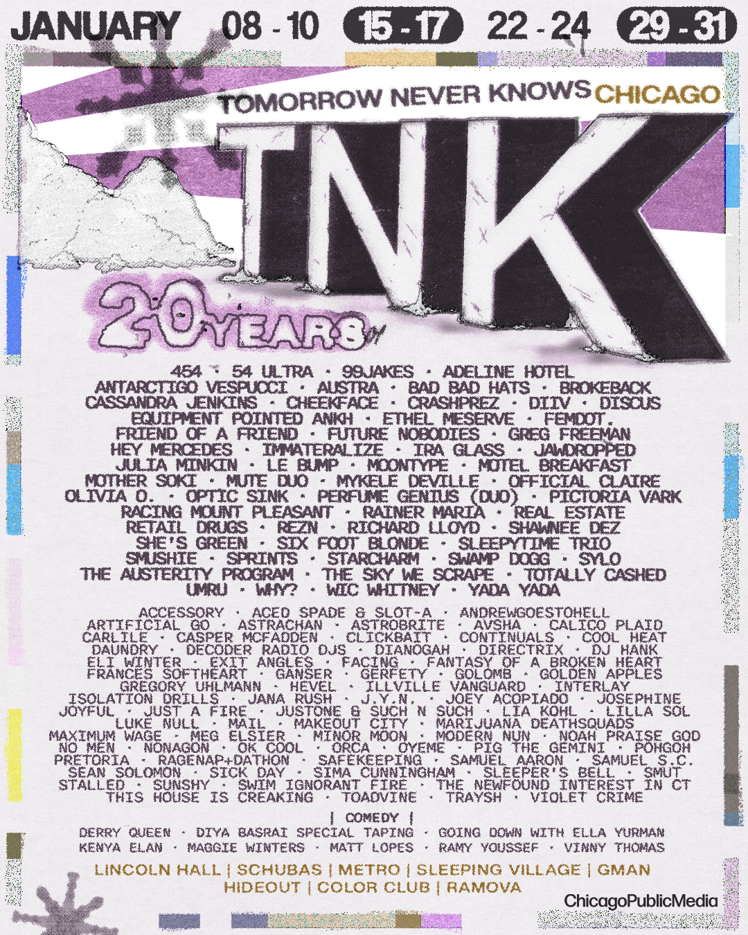 Past Lineups — Tomorrow Never Knows - January 15-19, 2025